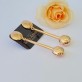 Brinco Palito com Bola Folheado a Ouro, 5,5cm