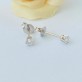 Brinco Solitário Zircônia 3mm Folheada a Rhodium Branco
