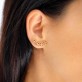 Brinco Ear Cuff  Flor Cravejado Zircônias Folheado a Ouro - Foto 2
