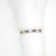 Anel Aparador Cristal Azul Folheado a Ouro 18K