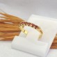 Anel Aparador Cristal Rosa Folheado a Ouro 18k