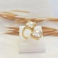Anel de Zircônia Ajustável Folheado a Ouro 18K