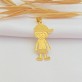 Pingente Menino com Boné 3cm, Folheado a Ouro 18K