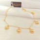 Pulseira Cinco Coração Abaulado Folheada a Ouro 18K