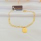 Pulseira Medalha FÉ, Elos Portugues, Folheada a Ouro 18K