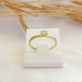 Anel Solitário Zircônia Folheado a Ouro 18K