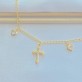 Pulseira Cruz e Corações Cristais Folheada a Ouro 18K - Foto 1