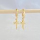 Brinco Argola com Duas Cruzes Folheado a Ouro 18K