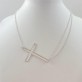 Gargantilha Cruz Corrente Cartier Folheado a Rhodium Branco