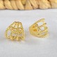 Brinco Cravejados com Zircônias Folheado a Ouro 18K