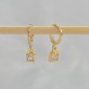 Brinco Cravejado com Zircônia Quadrada Cristal, Folheado a Ouro 18K - Foto 1