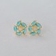 Brinco Zircônias Gota Azul, Folheado a Ouro 18K