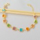 Pulseira Cristais Quadrados 6mm Color, Folheado a Ouro 18K