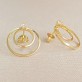 Brinco Elos com Zircônia Folheado a Ouro 18K