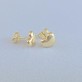 Brinco Coração Liso Abaulado Folheado a Ouro 18K