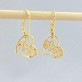 Brinco Argola com Trava Coração com Flor, Folheado a Ouro 18K