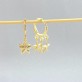 Brinco Argola com Três Estrelas Folheado a Ouro 18K