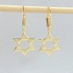 Brinco Argola Pressão Estrela de Davi, Folheado a Ouro 18K