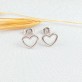 Brinco Coração Vazado Folheado a Rhodium Branco