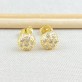 Brinco Cravejado com Zircônias, Folheado a Ouro 18K