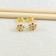Brinco Zircônias Color, Folheado a Ouro 18K
