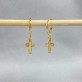Brinco Argola Cruz, Folheado a Ouro 18K