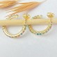 Brinco Argola Cravejada Cristal Color, Folheado a Ouro 18K