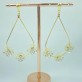 Brincos Grandes com Flores, Tamanho Aprox. 7,5cm, Cravejado, Folheado a Ouro 18K - Foto 1