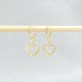 Brinco Argola Coração Diamantado, Folheado a Ouro 18K